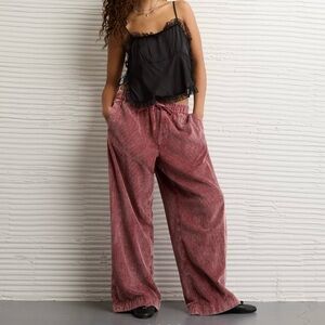 American Eagle Outfitters Burgundy Wide-Leg Pants